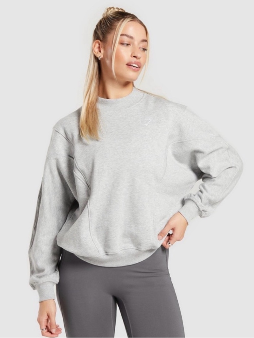 Gymshark Heather Gray Relaxed Crew Sweatshirt